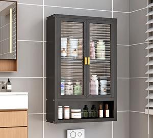 Gran oferta, estante de baño a prueba de polvo para montaje en pared, estante de condimentos colgante ajustable, armario de despensa de cocina de gran capacidad - Product Image 4