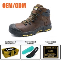 Bottes de sécurité de qualité supérieure Tiger Master en cuir brun foncé antidérapantes avec embout en fibre de verre anti-perforation pour l'industrie pétrolière imperméables pour hommes OEM