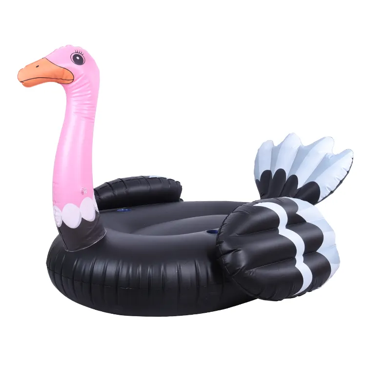 Custom swan ostrich inflatable water float rider swimming pool float lounger for sea toys floating Island party