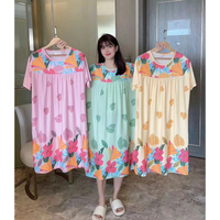 Pyjama multicolore été à manches courtes lait soie chemise de nuit femme robe Homewear pyjamas ensembles de vêtements de nuit