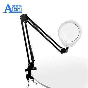 โคมไฟแว่นขยายโลหะและพลาสติกอุตสาหกรรม 10 เท่า พร้อมไฟวงแหวน LED - Product Image 1