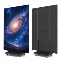 Écran d'affichage LED pliable double face P1.25/P1.53/P1.86/P2.5 1280x1920 avec batterie de stockage, portable sur roulettes pour exposition