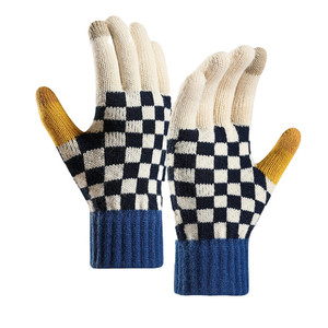 ถุงมือแฟชั่นถักหนาตาหมากรุก - Product Image 2