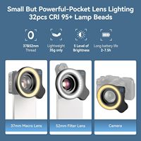 Kit Luce LED Portatile Mini per Selfie, Attrezzatura All-in-One per Creatori con Lente di Illuminazione per Telefono, Illuminazione Fotografica per Spettacoli dal Vivo
