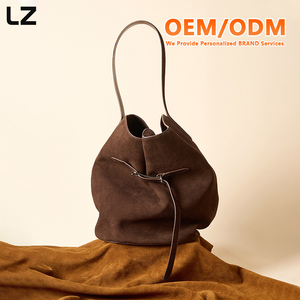 LZ Top Grain Cow <strong>Leather</strong> <strong>Bucket</strong> <strong>Bag</strong> Premium Suede <strong>Womens</strong> Shoulder <strong>Bag</strong> Large Capacity Genuine <strong>Leather</strong> Handbags Tote <strong>Bag</strong> - Product Image 5