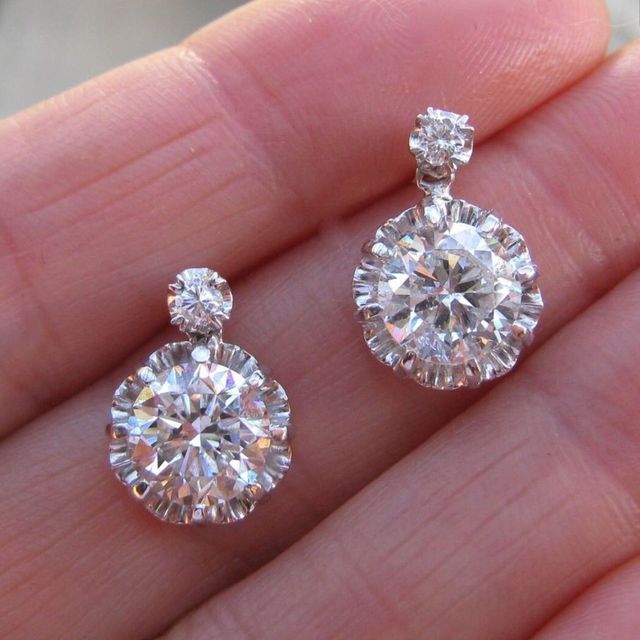 CAOSHI New Trendy Women's Earrings Silver Color White CZ Stone Chic Girls Accessories Versatile Design Fashion Jewelry Wholesale