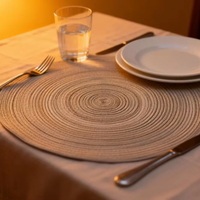 Nappe Ronde en Lin de Conception Norvégienne, Anti-Transpiration, Isolation Thermique, Nettoyage Facile pour Assiettes Quotidiennes, Pots à Sable, Usage Domestique