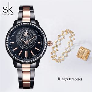 Shengke Bijoux Bracelets Bracelets Montres Ensembles Cadeaux De Luxe Pour Femmes Boîte Cadeau Gratuite Emballage Rempli D'or - Product Image 4