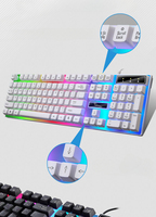 Kit Offre Spéciale G21B ordinateur USB filaire clavier souris ensemble arc-en-ciel-couleur rétro-éclairage pour ordinateur portable PC