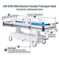 Chariot de transfert électrique parallèle pour patients, idéal pour les salles d'hôpital, les USI et les salles d'opération