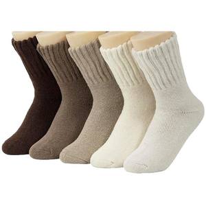 Chaussettes thermiques standard pour femmes, couleurs unies, très vendues en hiver, respirantes, en tricot, pas chères, 95% polyester, chaussettes chaudes en tissu éponge - Product Image 3
