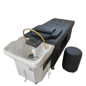 洗面器カバーのフェイスホールに便利なヒーター水循環と蒸し器マッチベッドを備えたシマンパイプレスシャンプーボウルマッサージ