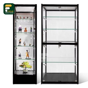 Trường hợp hiển thị kính cao cấp với khung màu đen và vàng nhiều kệ bán lẻ và hiển thị trang sức - Product Image 4