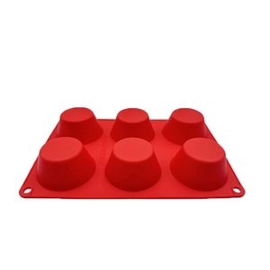 Stampo per muffin in silicone rosso, 6 cavità, antiaderente, per cupcake e torte - Product Image 4