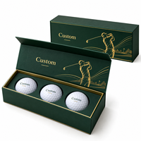 Boîte cadeau personnalisée pour balles de golf, emballage rigide en papier de luxe avec insert pour trois balles de golf, ensembles cadeaux pour tournois d'entreprise