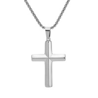 Pendentif Crucifix en Acier Inoxydable Tendance, Plusieurs Couleurs au Choix, Bijou pour Homme, Accessoire Urbain, Cadeau pour les Croyants, Tenue Quotidienne