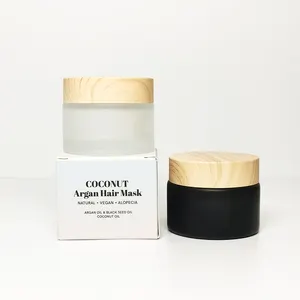 Luxo personalizado fosco preto 5g 10g 15g 20g 30g 50g 100g creme facial frasco de vidro com plástico madeira grão bambu tampa