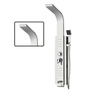 Massage intelligent Panneau mural de robinets de douche cascade Rectangle réglable en acier Salle de bain Panneaux de douche à une poignée