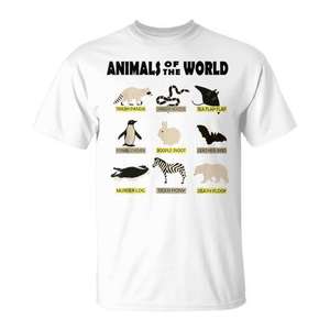T-shirt avec des animaux mignons du monde entier, design promotionnel sur le thème des animaux - Product Image 2