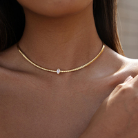 Collier personnalisé en acier inoxydable 316L plaqué PVD or 18 carats, chaîne serpent multicouche avec pendentif halo en zircon taille poire et marquise, couleur or
