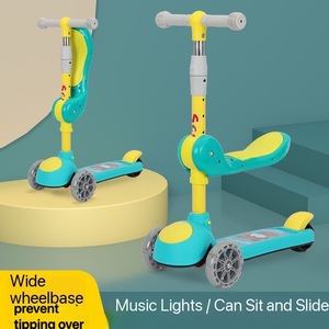 Trottinette 3-en-1 en plastique pour enfants avec musique et siège, pliable, hauteur réglable, pour les <span class=keywords><strong>2</strong></span>-12 ans - Product Image 5