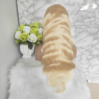Perruque Lace Frontal Wig naturelle vierge, cheveux humains, pre-plucked, de qualité supérieure, couleur blond 613, 13x4, 13x6, Transparent HD, 150% à 180%