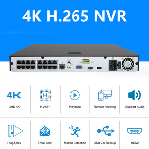 OEM <span class=keywords><strong>NVR</strong></span> PoE 8 <span class=keywords><strong>canaux</strong></span> 8MP, compatibilité universelle 16CH, H.265 P2P, système de sécurité CCTV, surveillance, enregistreur vidéo réseau 4K - Product Image 2