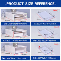 Boîte de rangement en plastique pour papier A4 empilable, boîte organisateur de documents, tiroirs de rangement pour la maison et le bureau