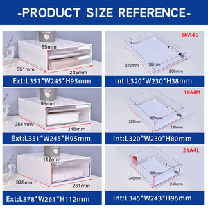 Hộp Đựng Giấy <span class=keywords><strong>A4</strong></span> Bằng Nhựa Có Thể Xếp Chồng Hộp Sắp Xếp Tài Liệu Ngăn Kéo Đựng Đồ Văn Phòng Tại Nhà - Product Image 6
