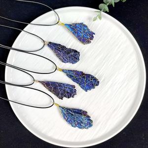 Vente en gros de pendentif Aura Black <span class=keywords><strong>Tourmaline</strong></span> Charm Wrap Aura Black Kyanite Aura Black Kyanite pour cadeau - Product Image 3