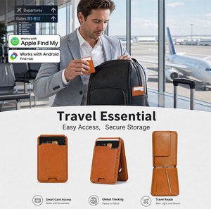 Tarjetero <span class=keywords><strong>de</strong></span> cuero vegano con rastreador GPS integrado para Apple Find My y <span class=keywords><strong>Google</strong></span> Find My, superventas - Product Image 2