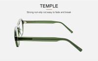 Montures de lunettes en acétate vert foncé au design rétro classique, lunettes optiques OEM pour hommes et femmes