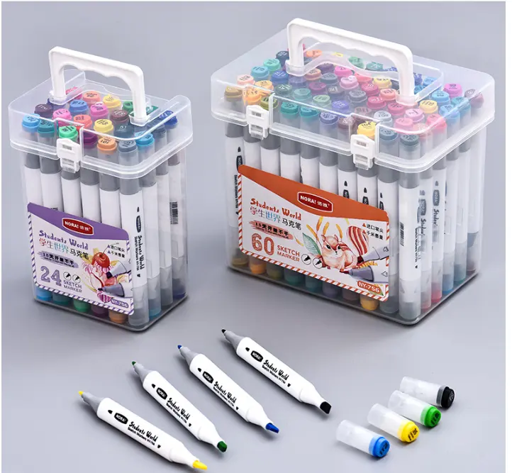 Разноцветные кисти с двойным наконечником маркеры для рисования оптовая продажа тонкий лайнер кисть для рисования акварельные ручки