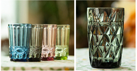 8 Oz 10 Oz tasses en verre vintage eau colorée gobelets à vin verrerie Style européen verre à whisky tasse rétro pour la maison Bar fête