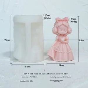 <span class=keywords><strong>Moule</strong></span> en Silicone créatif et mignon <span class=keywords><strong>princesse</strong></span> pour fille, bougies d'aromathérapie et ornements de colle, outils de gâteau abrasifs en gros - Product Image 6