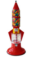 Distributeur automatique de capsules en forme de fusée, en acrylique ; Distributeur à monnayeur pour capsules et chewing-gums, adapté aux enfants
