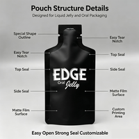 Pochette personnalisée noire pour échantillons liquides 5ml 10ml 15ml, finition mate ou brillante, avec trou de suspension, en plastique, pour emballage d'échantillons de cosmétiques liquides et gels