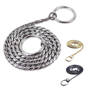 Groothandel 4Mm Luxe Massief Patroon Huisdierbenodigdheden Anti-Roest Metalen Kettingen Gladde Hondenriemen Hondenkettingen Halsbanden - Product Image 1
