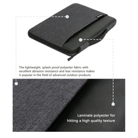 Housse pour ordinateur portable moderne et minimaliste de 14/16 pouces, en polyester hydrofuge, antichoc à 360°, avec poignée rétractable et fermeture éclair