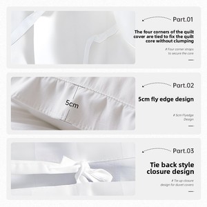 Parure de lit quatre pièces pour hôtel, 80 fils, drap blanc, <span class=keywords><strong>housse</strong></span> de couette, linge de maison, évacuation de l'humidité, respirant, toutes saisons - Product Image 2