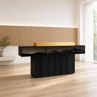 Bureau de réception minimaliste moderne en MDF noir de luxe, mobilier commercial multifonctionnel Yimutang B1001001