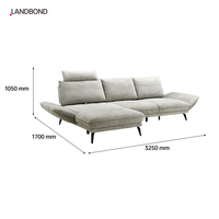 Canapé d'angle modulaire en tissu moderne et écologique, 3 places, convertible en lit, pour villa, appartement, salon, hôtel de luxe classique