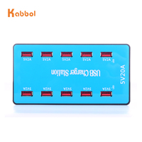 Adaptateur de chargeur de Station de charge USB à 10 Ports, 100W, 5V, 20a, à haut rendement, pour smartphone et tablette