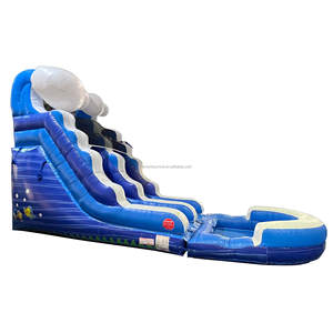 Tobogán Acuático Inflable con Piscina de Chapoteo, Ola Azul, para Fiestas en el Jardín, Grado Comercial para Alquiler, Venta Directa de Fábrica - Product Image 3