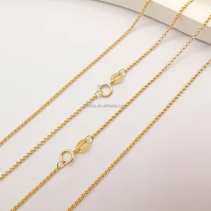 14k altın Rolo zincir toptan güzel takı 14k sarı altın kolye Rolo zincir özel stil gerçek altın zincirler kolye