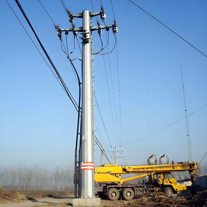 Poteau électrique en acier galvanisé 35 132 220 Kv, tour de transmission tubulaire à double circuit - Product Image 3