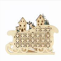 Calendrier de Noël compte à rebours en bois personnalisé calendrier de traîneau créatif pour la maison ornements de décoration de Noël en bois à LED