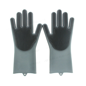 Gants <span class=keywords><strong>de</strong></span> toilettage pour animaux <span class=keywords><strong>de</strong></span> compagnie: Gants en silicone résistants à la chaleur avec dents haute densité pour un massage et un bain améliorés des chiens et des chats - Product Image 1