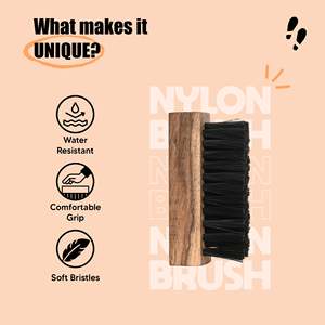 <b>Shoe</b> Mistri Hand Crafted Medium Nylon <b>Shoe</b> Cleaning Brush Premium Wooden Handle Durable Bristles for Sneakers Sports <b>Shoes</b> - Product Image 4