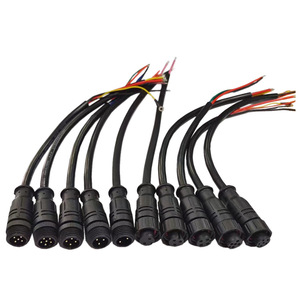 耐候性M12 IP67 12V防水電源コネクタケーブル 2ピン銅芯 自動車用LED照明向け - Product Image 1